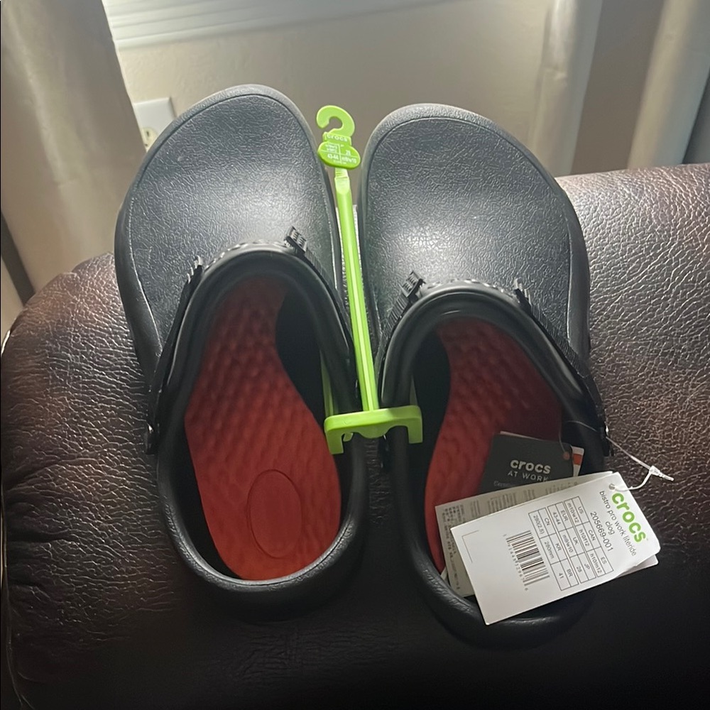 CROCS Black Slippers with Perforated Design